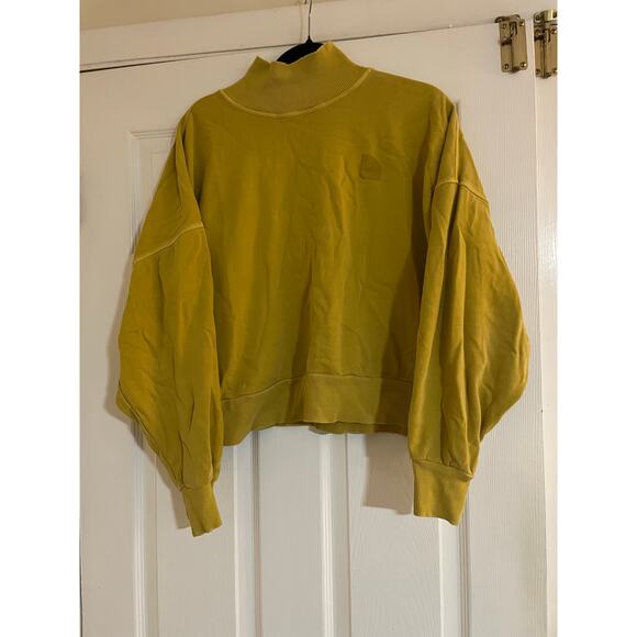 The North Face mock neck long sleeve mustard sweatshirt size medium - Picture 3 of 6